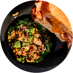 BBQ Chicken Salad and Chipotle Bacon Melt