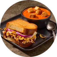 Smokehouse BBQ Chicken Sandwich & Creamy Tomato Soup