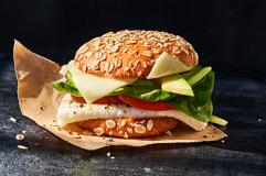 Avocado, Egg White, Spinach & Cheese on Sprouted Grain Bagel Flat