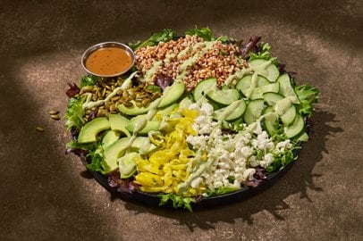 panera bread green goddess dressing nutrition Balsamic Greens with Grains Salad panera salads menu